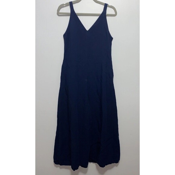 Women’s UNIQLO Blue Wide Leg jumpsuit Size XSmall Sleeveless Linen Blend - Picture 5 of 7